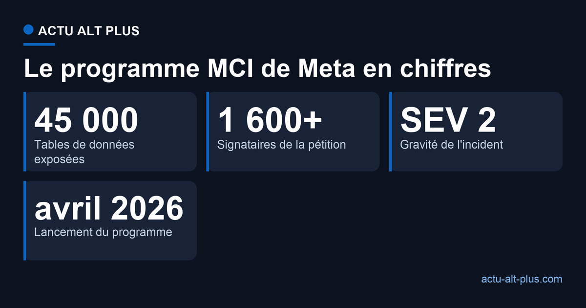 Chiffres clés du programme de surveillance MCI de Meta