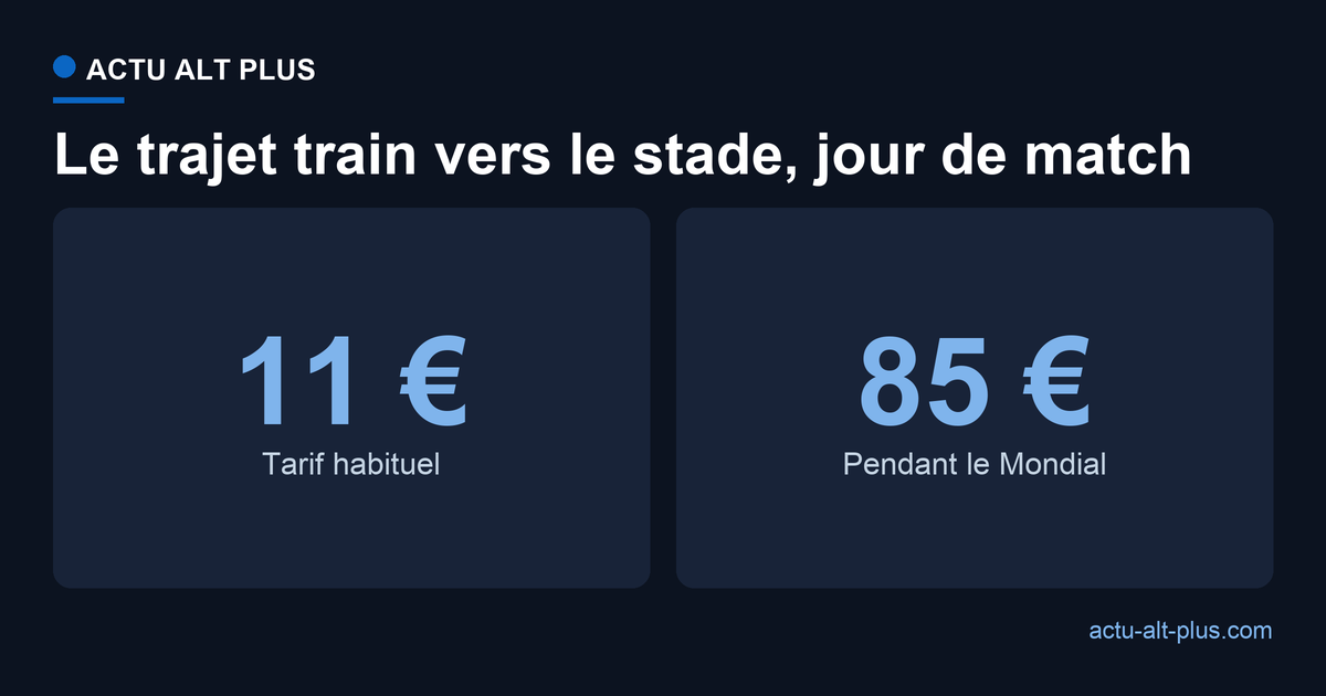 Le trajet train aller-retour vers le MetLife Stadium est passe d'environ 11 euros en temps normal a environ 85 euros pendant le Mondial