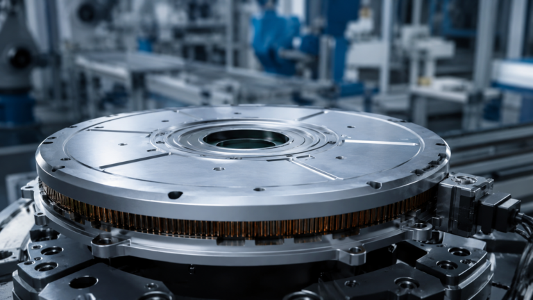 Composant de moteur électrique plat en forme de disque sur une chaîne de production automatisée
