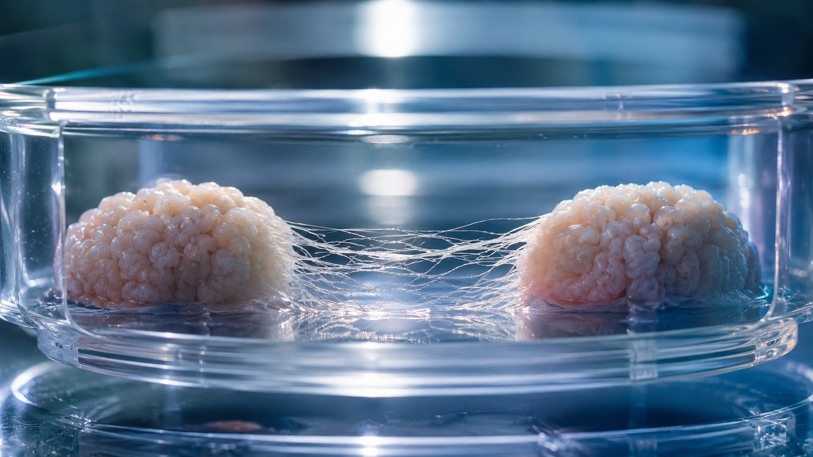 Fiole ambrée sans étiquette près d’une boîte de culture en laboratoire