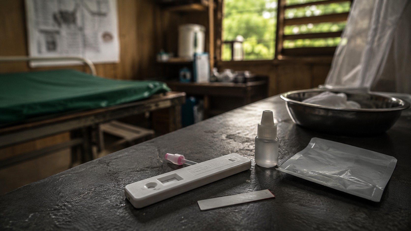 Test de diagnostic rapide du paludisme réalisé dans une clinique rurale de PNG
