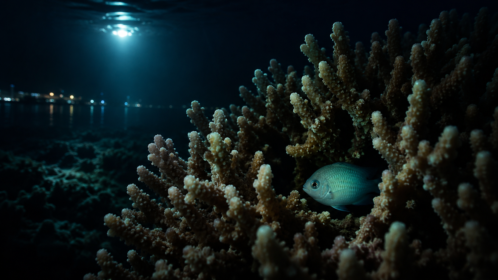 Quand la lumière des villes empêche les poissons de récif de dormir : sommeil rogné, agressivité et cerveau fragilisé