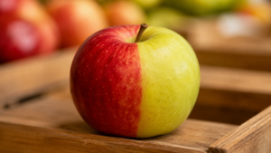 Une pomme moitié rouge moitié jaune affole une épicerie : pourquoi c’est moins d’une sur un million