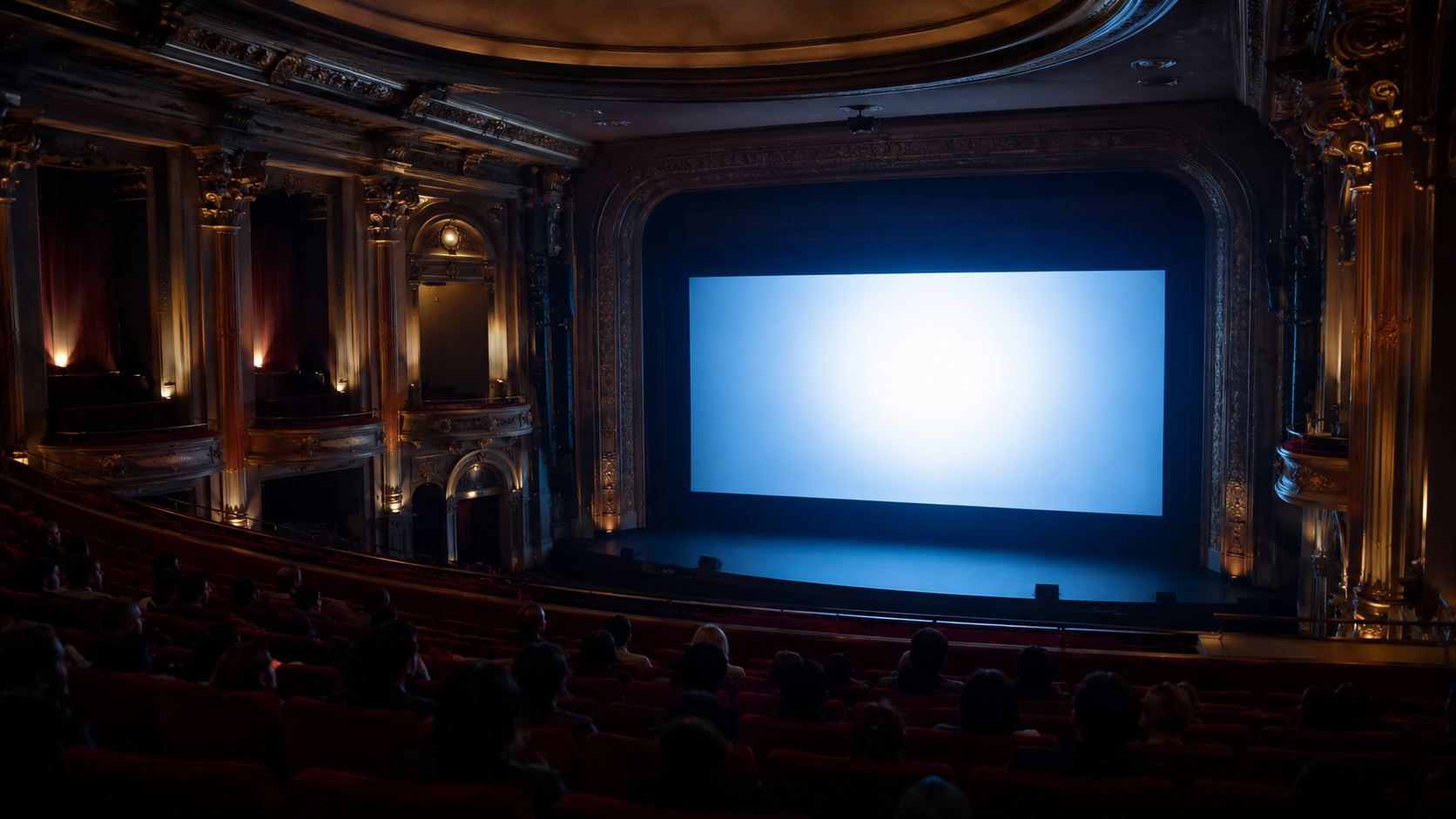 Balcon de cinéma avant une avant-première