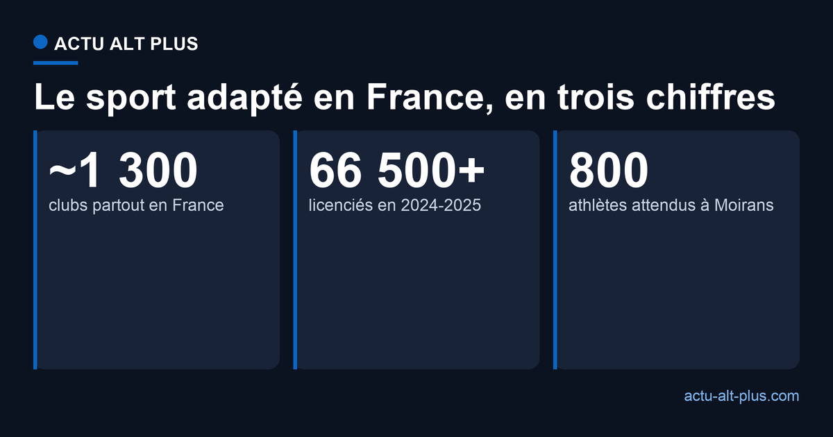 Le sport adapté en France : environ 1 300 clubs, plus de 66 500 licenciés, et 800 athlètes attendus à Moirans
