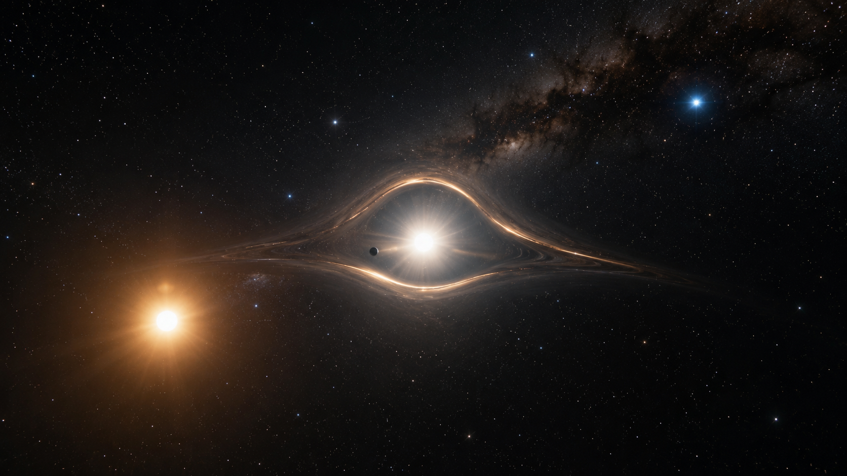Un halo autour d’une étoile suggère l’effet de loupe de la microlentille gravitationnelle.