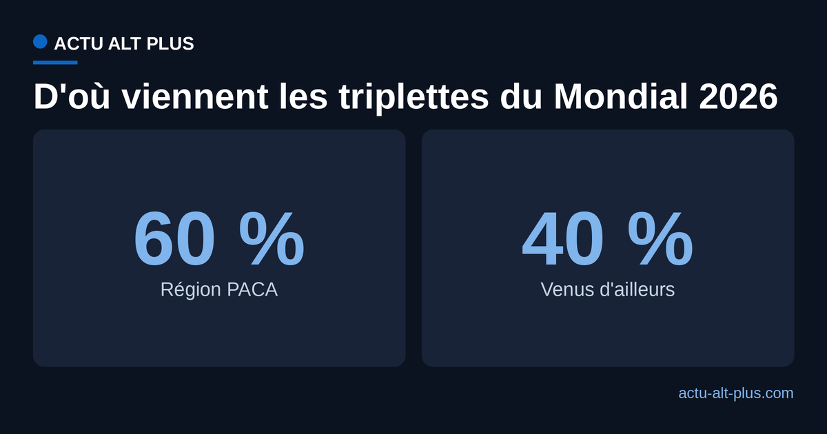Répartition des triplettes inscrites au Mondial 2026 : 60 % de la région PACA, 40 % venues d'ailleurs