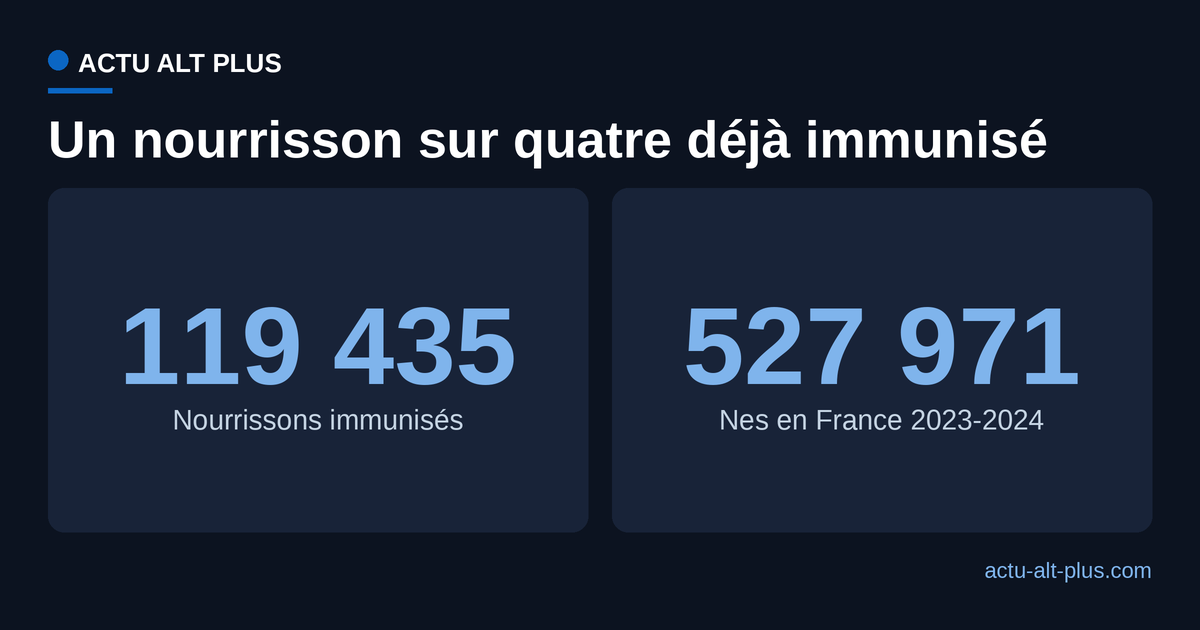 Sur les 527 971 nourrissons nés en France entre février 2023 et janvier 2024, 119 435 ont reçu l'anticorps nirsevimab contre le VRS.