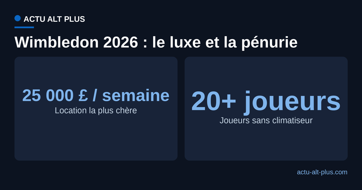 Le prix record des locations face au nombre de joueurs privés de climatiseur à Wimbledon