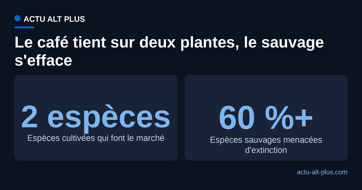 Deux espèces de café cultivées portent tout le marché mondial, face à des dizaines d'espèces sauvages dont plus de 60 % sont menacées d'extinction