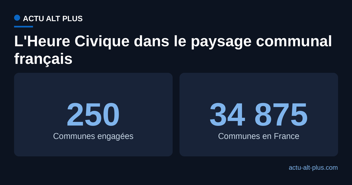 Comparaison entre les 250 communes déjà engagées dans L'Heure Civique et les 34 875 communes que compte la France.