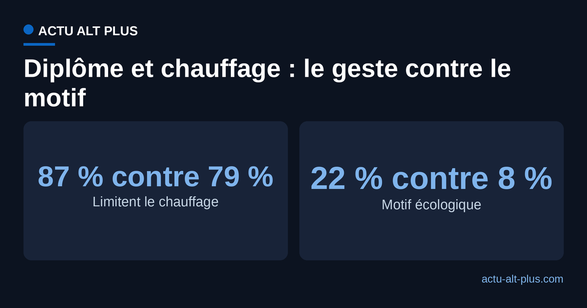 Comparaison entre l'écart de comportement et l'écart de motivation écologique selon le diplôme