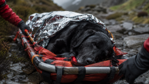 Un labrador de 24 kilos redescendu du Ben Nevis sur un brancard, intoxiqué au cannabis