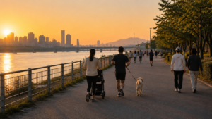 À Séoul, les « courses sans chrono » où poussettes, trottinettes et chiens sont les bienvenus
