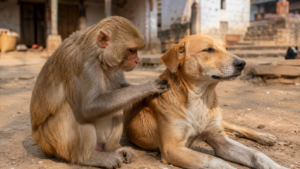427 cas de singes qui s’attachent à un chien, un cochon ou un écureuil géant