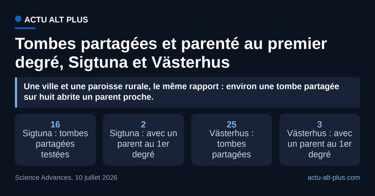 Dans les deux cimetières, la parenté au premier degré ne concerne qu’environ une tombe partagée sur huit. Les tombes dont la couverture ADN était trop faible pour tester la parenté ne sont pas comptées.