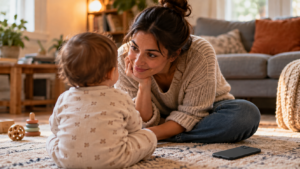 Regarder son bébé quand on lui parle : à 9 mois, le contact visuel déclenche l’apprentissage